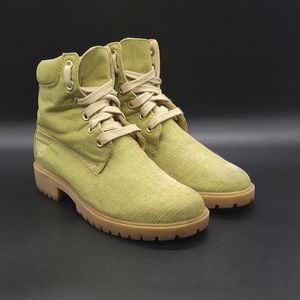 Timberlands boots 93371 Sz 7.5 Green Canvas